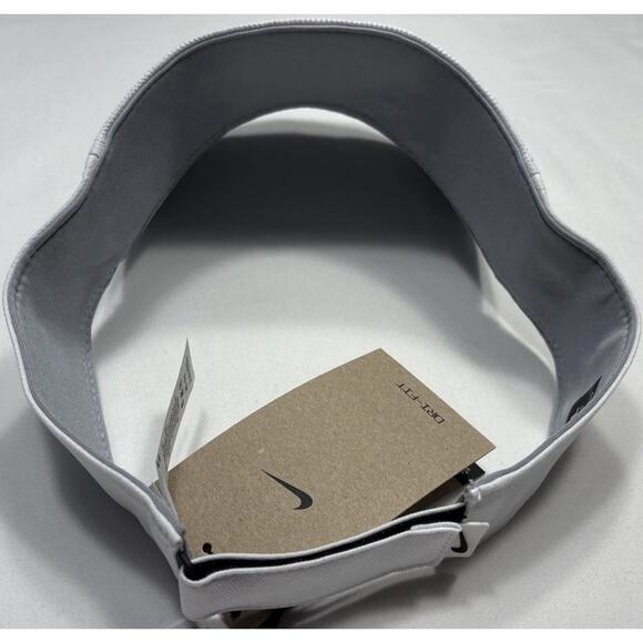 Nike Dri-FIT Tennis Pickleball Ace White StrapBack Visor New Fast Shipping - Picture 3 of 8